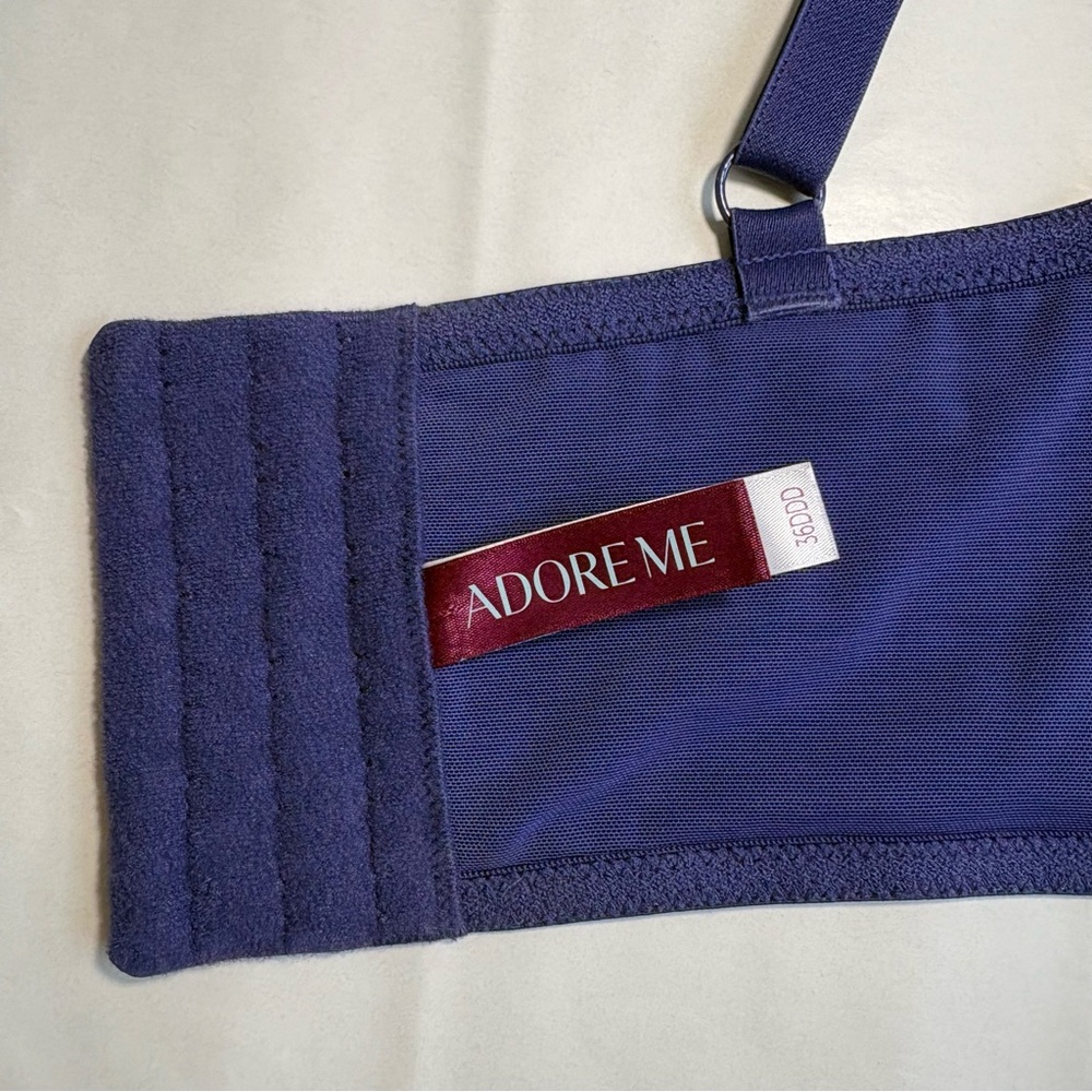 Adore ME Britta Dark Blue Floral Lace Contour Demi Longline Bra 36DDD - Picture 5 of 12